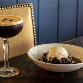 Handmade sticky toffee pudding.