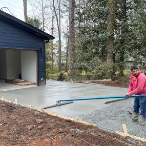 The perfect new concrete driveway is in process on this new build Brookhaven home.