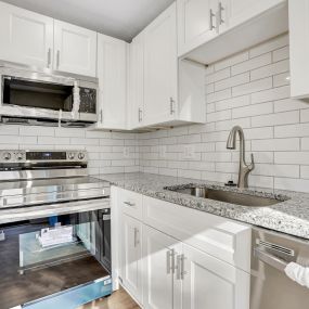 Kitchen remodel with stainless-steel appliances