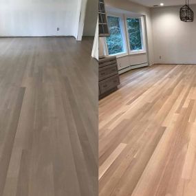 Buckhead apartment floor install. Our prefered method for longevity of wood floor and not future buckling is installing a floating floor.