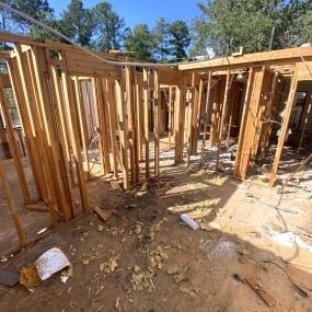 After severe weather, this property has damage to the roof structure. After demo, we are installing a new roof, fascia, soffit, and gutters, ensuring quality installation for durability and weather resistance.