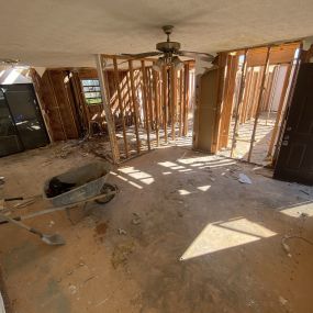 The restoration process for the sub floors which and walls are now exposed after the damage caused by flooding, will be changed out and reframed.