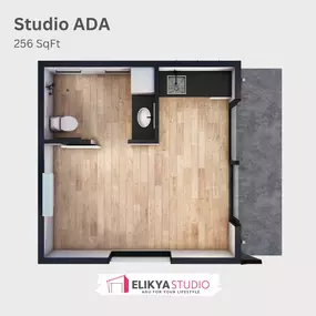 We build Studio's that are ADA compliant, 256 square feet, specifically adapted to comply with Americans with Disabilities Act (ADA).