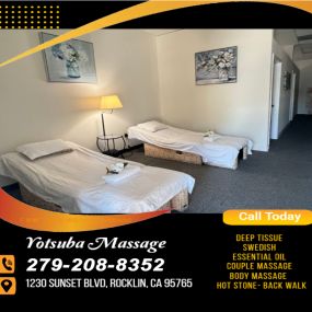 Our traditional full body massage in Rocklin, CA 
includes a combination of different massage therapies like 
Swedish Massage, Deep Tissue, Sports Massage, Hot Oil Massage
at reasonable prices.