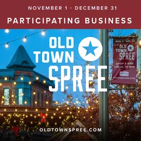 Have you been collecting Old Town Spree cards? Remember when you submit your cards you are entered in a weekly giveaway AND a grand prize drawing in January!