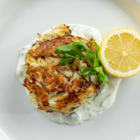 JUMBO LUMP CRAB CAKE dilled tartar sauce