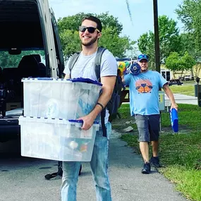 Photo of Bake More Pies Video Production Team helping out LazyDays in the Tampa Bay Community