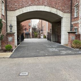 Concrete paver overlay over existing concrete