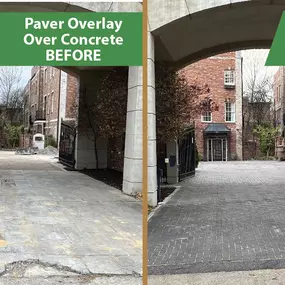 Upgrade neighborhood entry with a concrete paver overlay