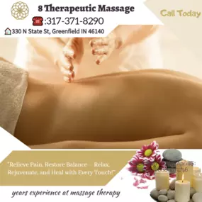 Massage techniques are commonly applied with hands, fingers, 
elbows, knees, forearms, feet, or a device. 
The purpose of massage is generally for the treatment of 
body stress or pain.