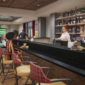 Bar and lounge inside the senior living community