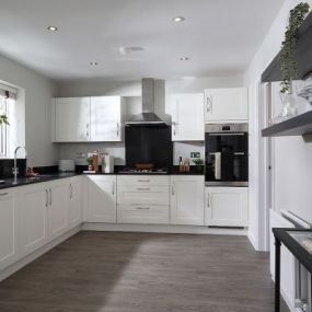 The Salcombe show home kitchen interior at Ludlow Green