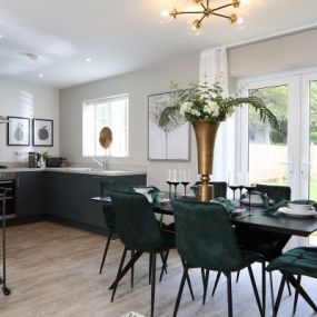 The Romsey show home dining area interior at Ludlow Green