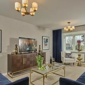 Photography of the living room interior of the Regents Brook Winkfield Show Home