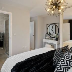 Typical bedroom interior of the Marlborough at another Crest development