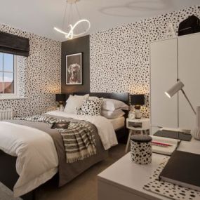 Typical bedroom interior of the Marlborough at another Crest development