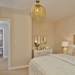 Typical bedroom interior of The Winkfield at another Crest development