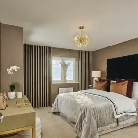 Typical bedroom interior of The Winkfield at another Crest development