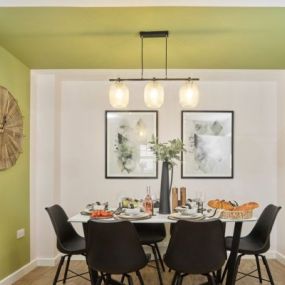 Photography of the kitchen / dining interior of the Sevington Lakes Redgrave Show Home