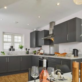 Photography of the kitchen / dining interior of the Sevington Lakes Redgrave Show Home