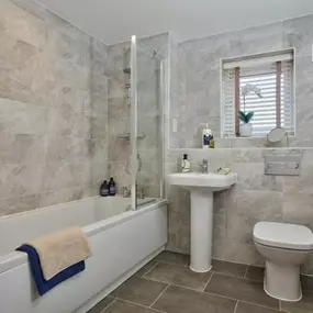 Photography of the bathroom interior of the The Winkfield house type from another Crest development