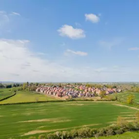 Drone shot of Claybourne surrounded by stunning countryside