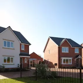 The Seaton and The Romsey show home exteriors at Sketchley Gardens