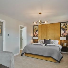 Typical bedroom interior of the Henley Gate previous show home, The Hexham