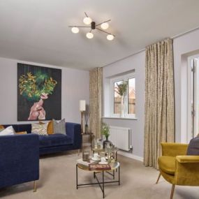 Typical living room interior of the Henley Gate previous show home, The Hexham