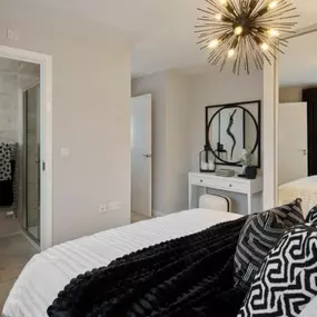 Photography of the bedroom interior of The Marlborough Show Home at another Crest development