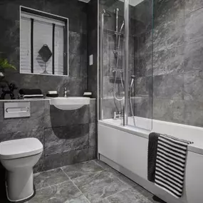 Photography of the bathroom interior of The Marlborough Show Home at another Crest development