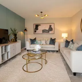 The Winslow show home living room interior at Copley Park