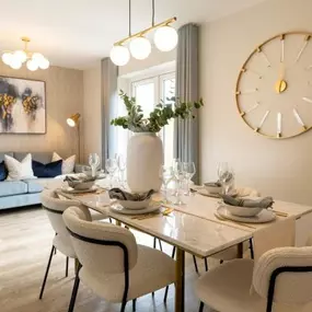 The Winslow show home dining area interior at Copley Park