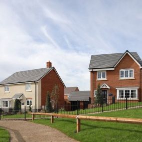 The Whixley and Romsey show home exteriors at Westwood Park