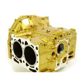 Gold Subaru engine block