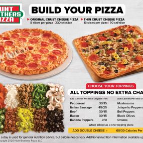 Hunt Brothers® Pizza Menu