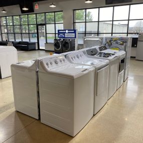 Selection of Washing Machines in the Weaver Appliance Showroom