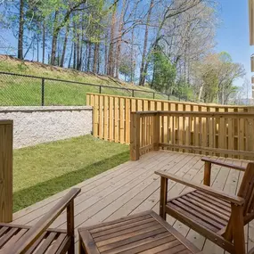 The fenced porch at Belle Meadow Homes offers a private outdoor space for relaxing or entertaining.