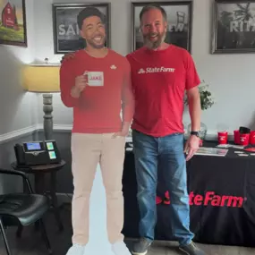 We have a new addition to our office! Like a good neighbor, Jake from State Farm is there!