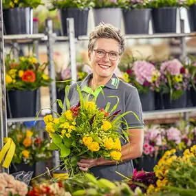 Blumen Risse Zentrale mit der hauseigenen Produktion.