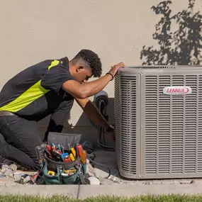 Scott Hale HVAC Technician Repairing Outdoor AC Unit