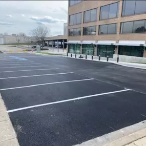 Parking spaces outside of an office building