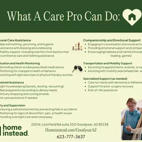 What a Home Instead Care Pro can Do. We can help you stay Home Instead