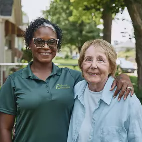 Caregiver spending time with her client.