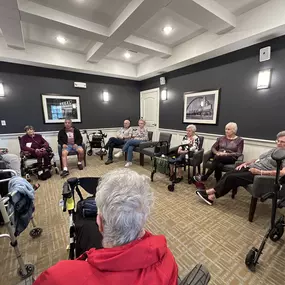 Trivia night at an assisted living facility