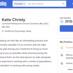 Psychology Today has been sharing important information about psychology-related issues for decades, both through their magazine and website. So it's an honor to be listed on their site as a Professional Counselor here in Milford, Ohio. Visit my profile to learn more about our practice.