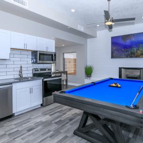 Game Room with a Pool Table