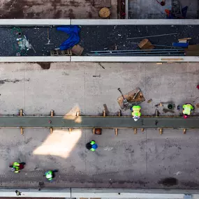 Aerial Shot of Pro-Pave Inc. Contractors Constructing a New Sidewalk