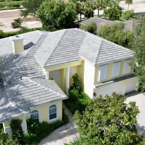 Roof replacement complete! This tile color is called Light Gray Range.