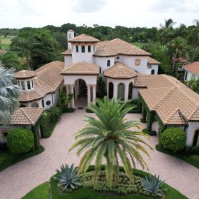 We completed this roof replacement in the gated community of Ballen Isles in Palm Beach Gardens using tile from Eagle.  This barrel roof tile color is called Maple Creek Blend.